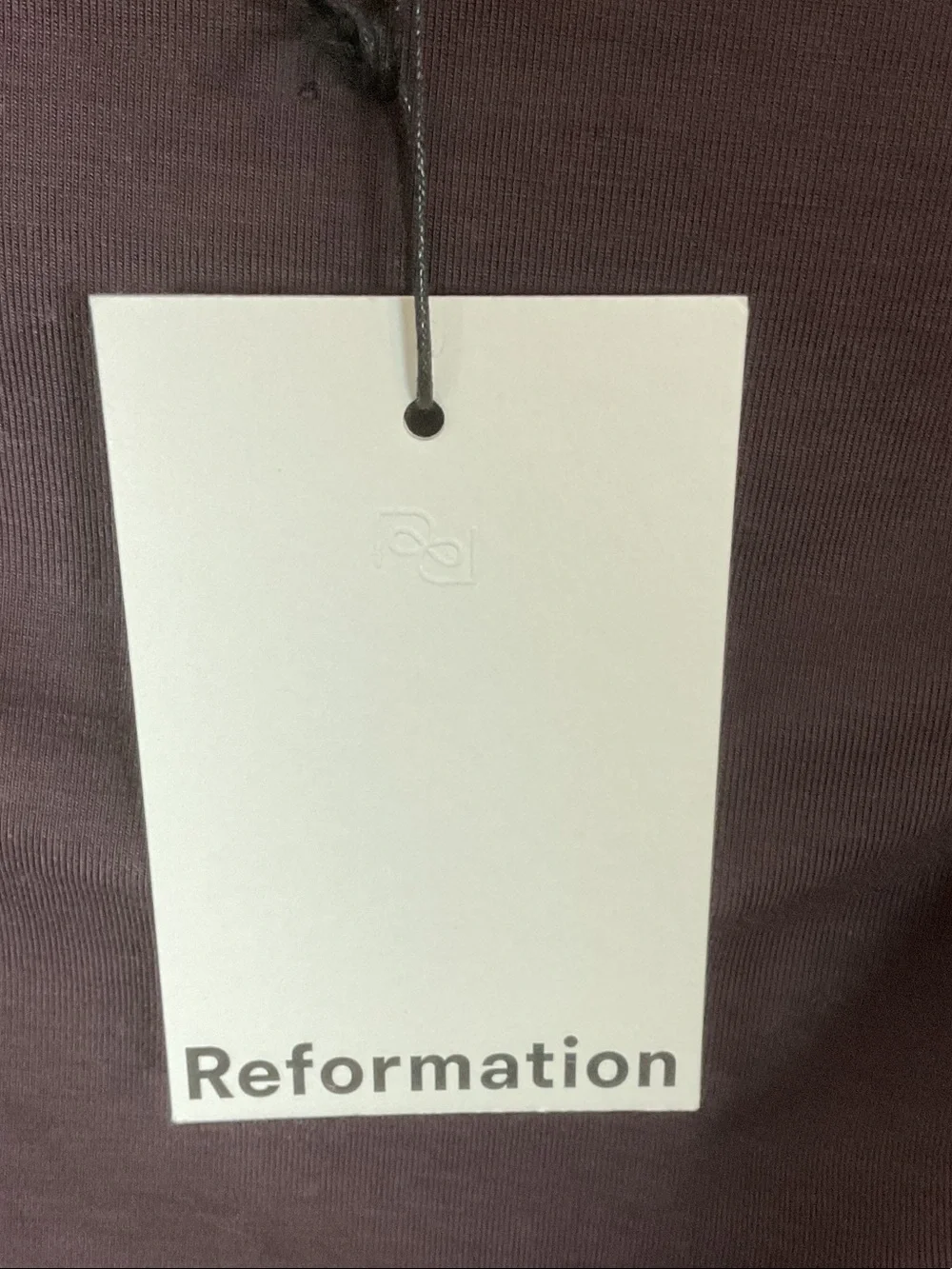 Reformation Women's Long Sleeve Emi Knit Ruched Top Black Currant NWT Small - Picture 4 of 8